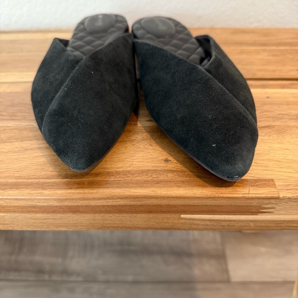 Birdies- The Swan Black Suede Pointy Mules - Size 6.5 - Picture 3 of 6